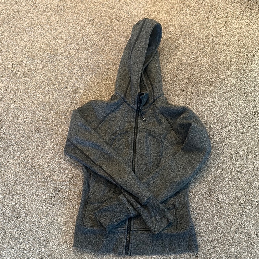 Gray full zip lululemon scuba hoodie